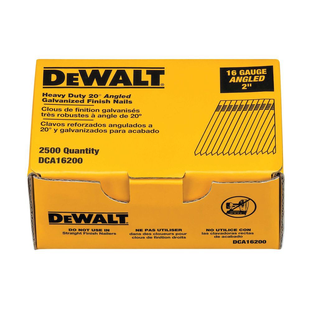 DEWALT 2 Inch Heavy Duty 20-Degree Angled 16 Gauge Galvanized Finish Nails 2500 qty, large image number 2