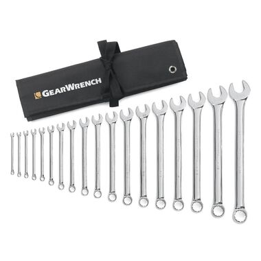 GEARWRENCH 18 Piece 12 Point Long Pattern Combination Wrench Set SAE