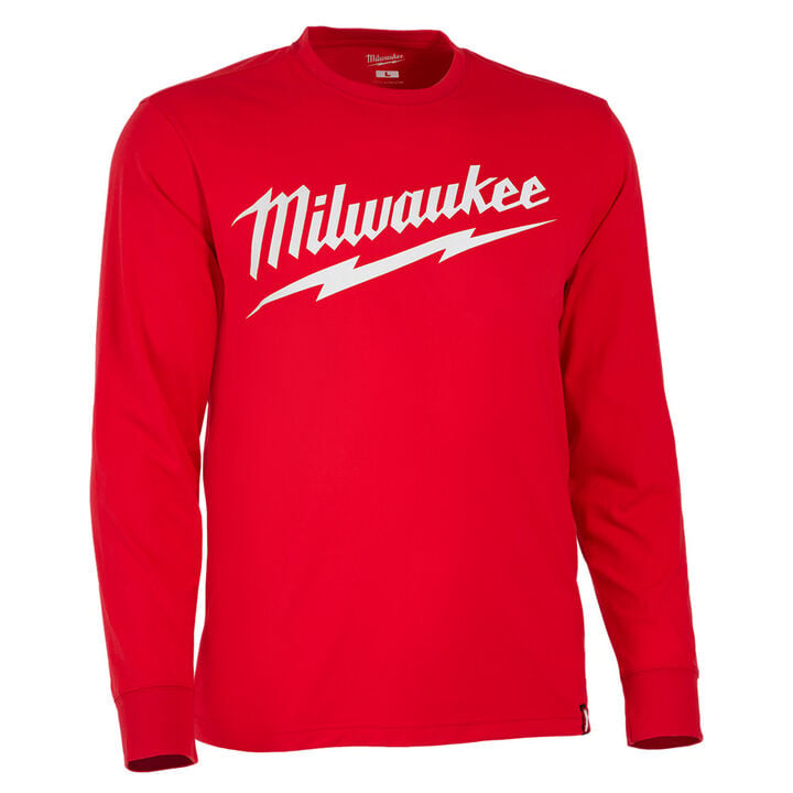 Milwaukee Heavy Duty T-Shirt Big Logo Long Sleeve Red, large image number 8
