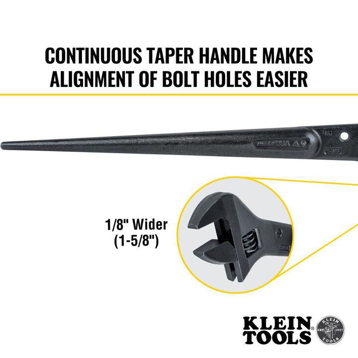 Klein Tools 16in Adj.-Head Construction Wrench, large image number 2