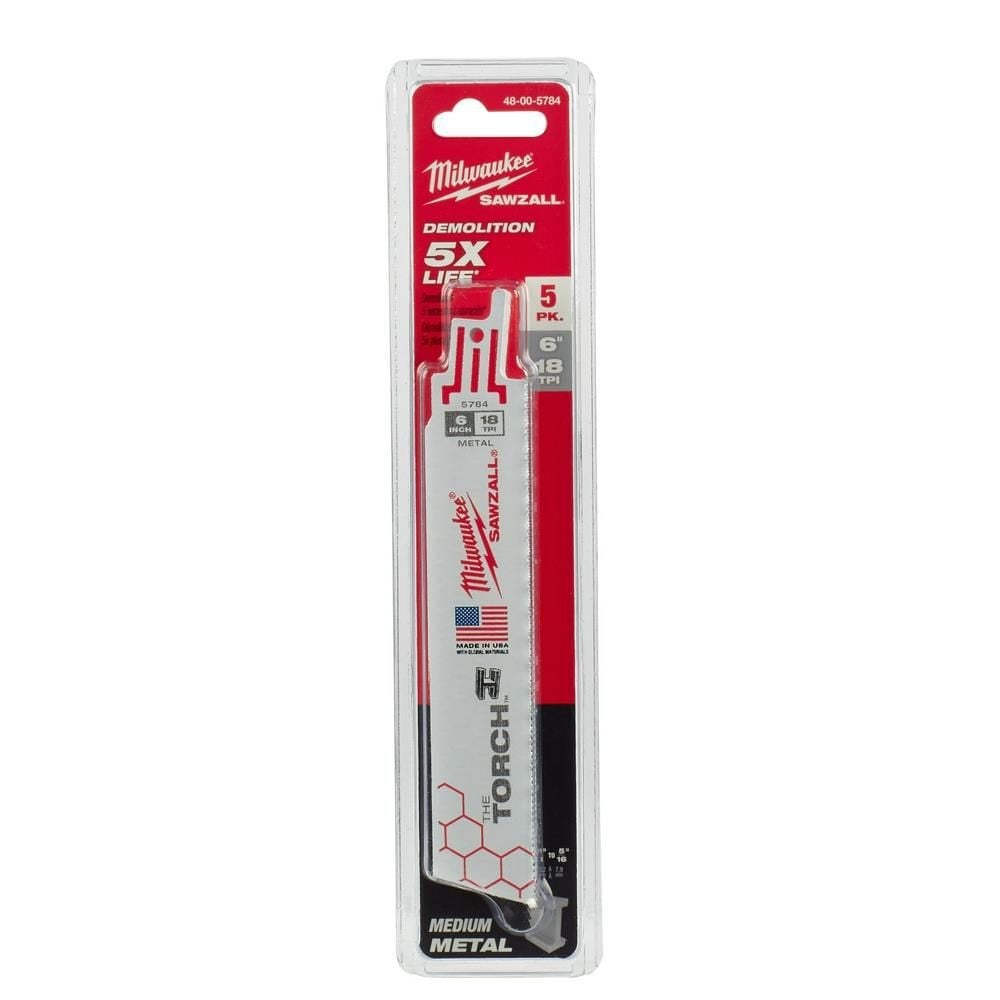 Milwaukee 6 in. 18 TPI THE TORCH SAWZALL Blade 5PK, large image number 11