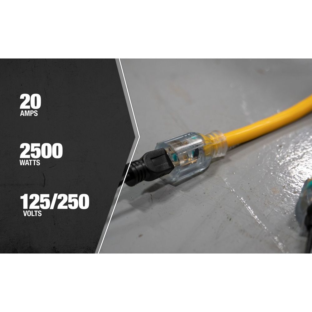 Southwire STOW 3 Ft 12/4 Generator Cord Yellow, large image number 5
