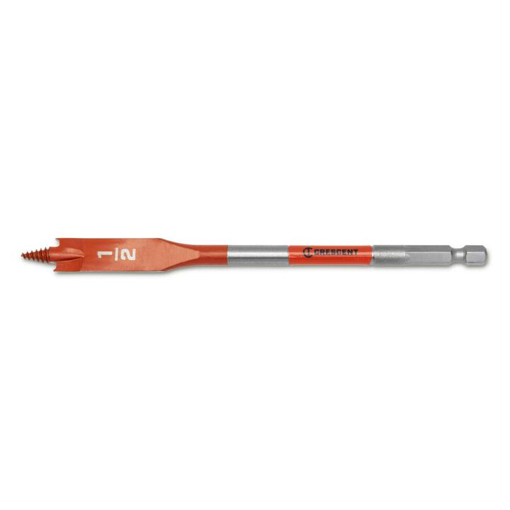 Crescent Screw Point Spade Drill Bit, 1/2 Inch x 6 Inch