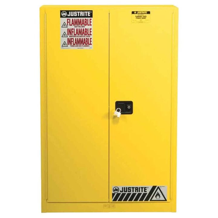 Justrite 60 Gallon Yellow Steel Manual Close Paint Safety Cabinet