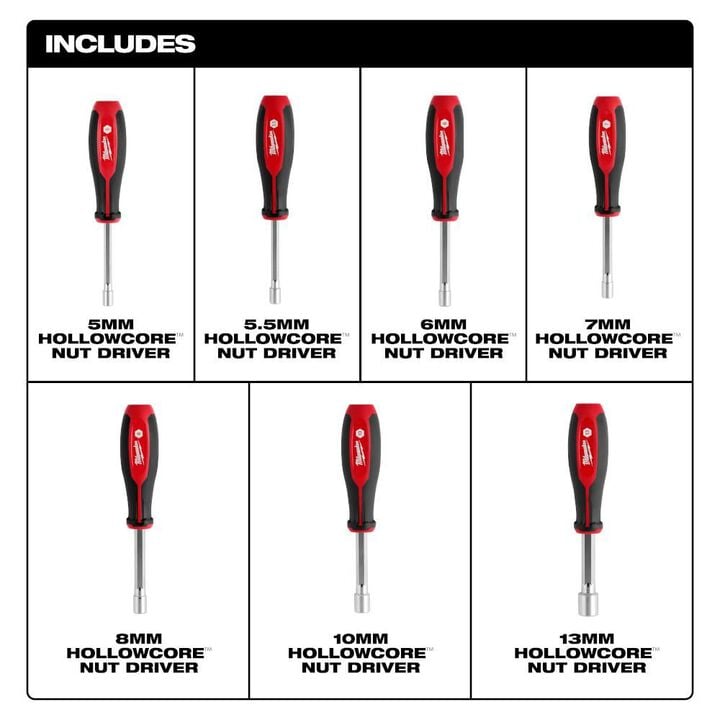 Milwaukee Metric HollowCore Nut Driver Set 7pc, large image number 1