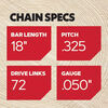 Oregon 20LGX 18 Inch x 0.325 Inch x 0.05 Inch 72 DL Replacement Saw Chain, small image number 4