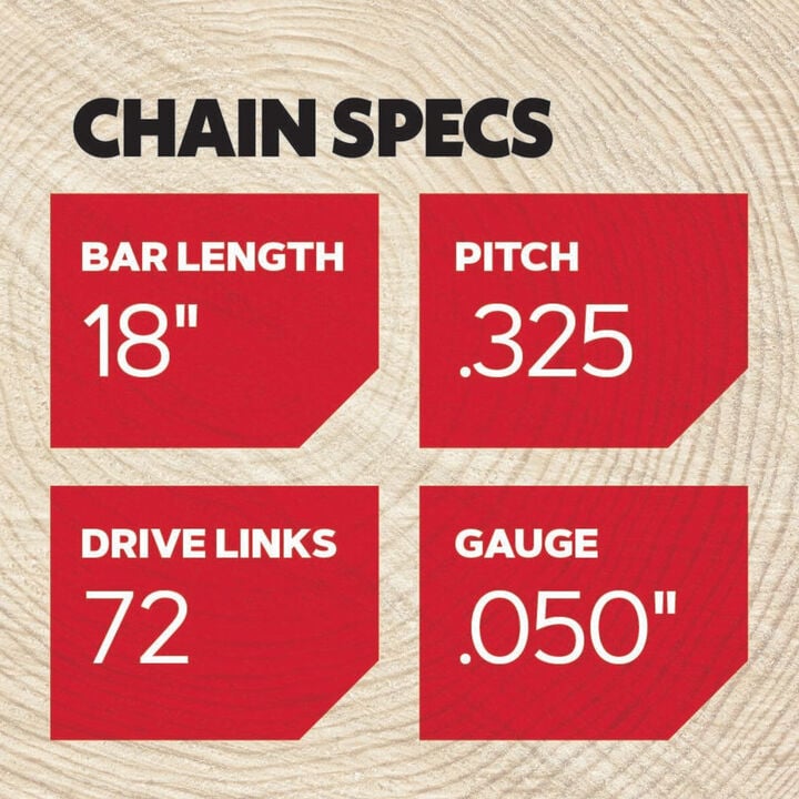 Oregon 20LGX 18 Inch x 0.325 Inch x 0.05 Inch 72 DL Replacement Saw Chain, large image number 3