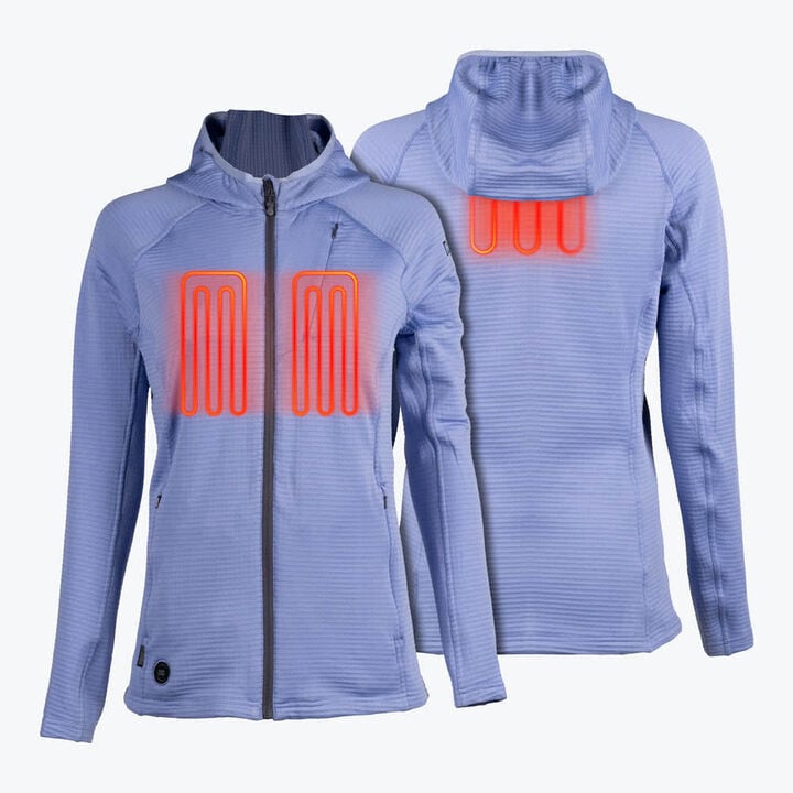Mobile Warming 7.4V Women's Element Mid-Layer Full Zip Heated Hoodie Kit Periwinkle