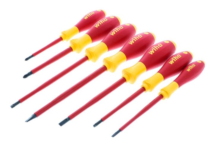 Wiha Insulated SoftFinish Slotted & Phillips & Square Screwdriver Set 7 Piece