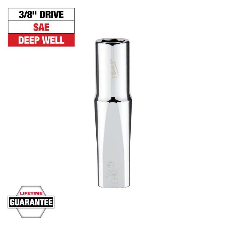 Milwaukee Promotional 3/8 Inch Drive 3/8 Inch SAE 6-Point Deep Socket, large image number 7