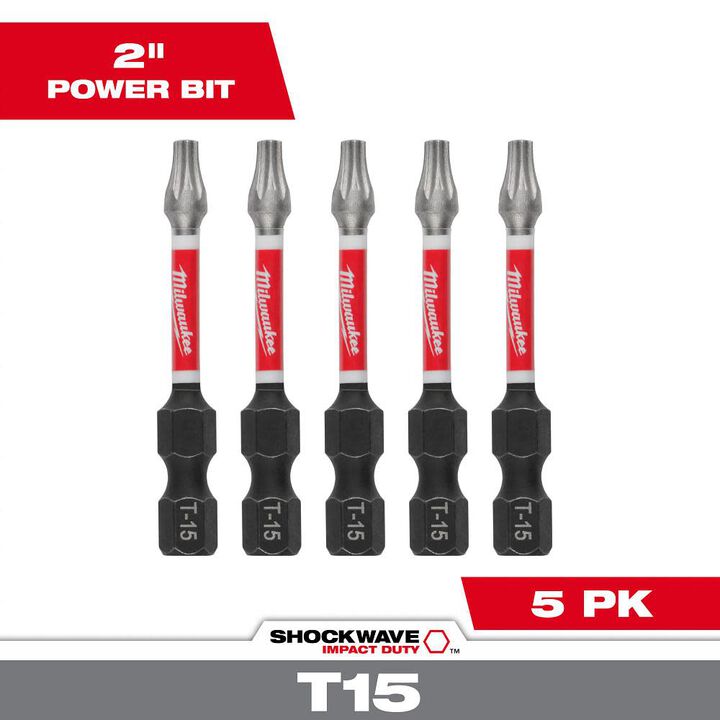 Milwaukee SHOCKWAVE 2 in. T15 Impact Driver Bits 5PK