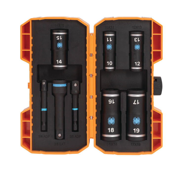 Spyder Impact Flip Socket Set, 3 Inch Extension & 2 Hex Adapters, 8 Pieces, large image number 2