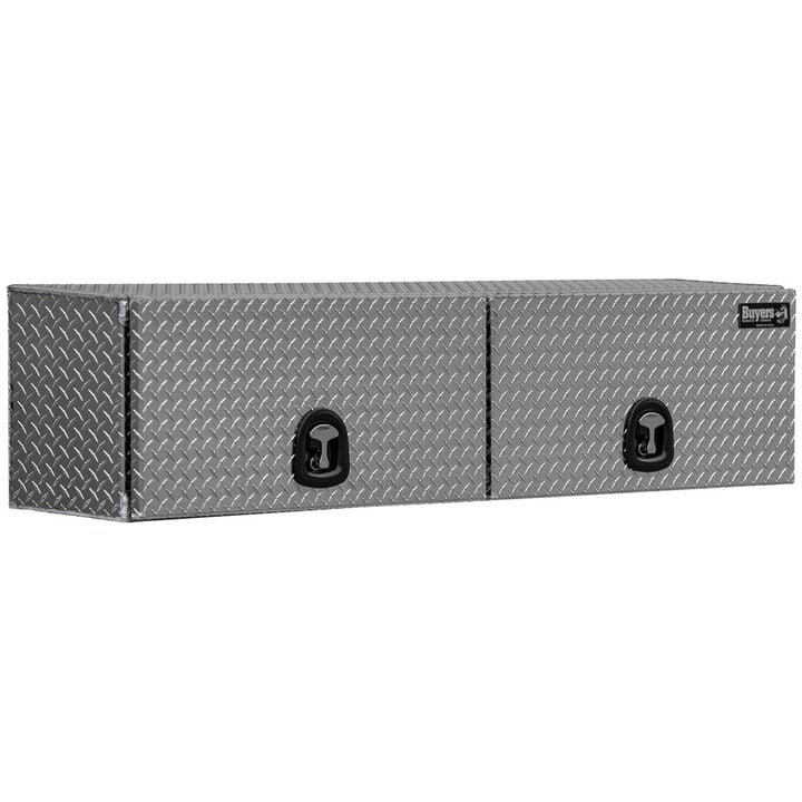 Buyers Products Company 18x16x90 Inch Diamond Tread Aluminum Topsider Truck Box with Flip-Up Doors, large image number 0