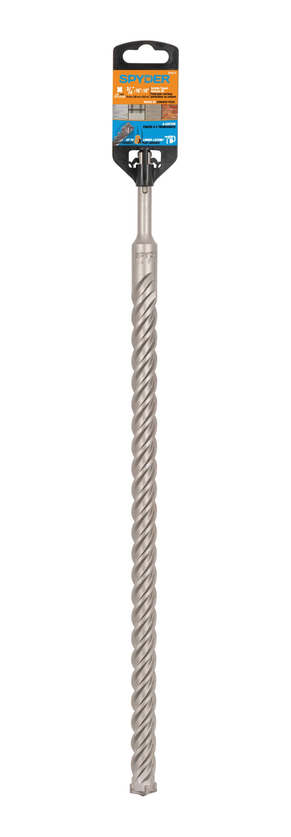 Spyder 3/4 Inch x 18 Inch SDS-Plus 4-Cutter Carbide-Tip Hammer Drill Bit, large image number 8
