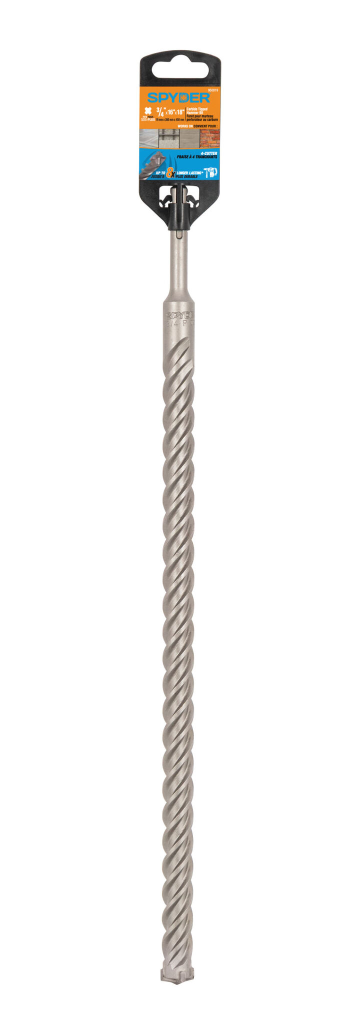 Spyder 3/4 Inch x 18 Inch SDS-Plus 4-Cutter Carbide-Tip Hammer Drill Bit, large image number 7