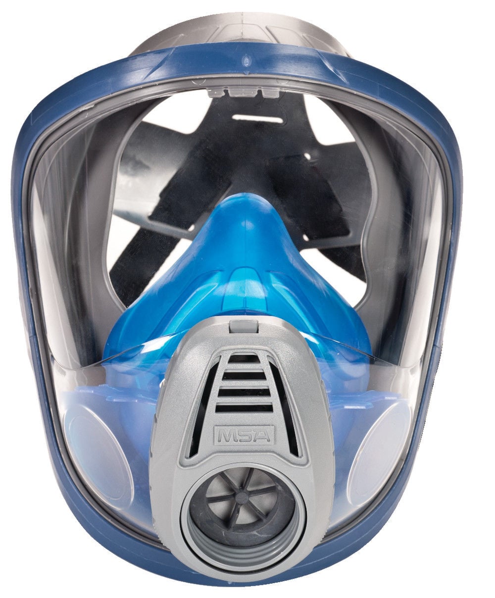 MSA Safety Works Advantage 3200 Full Face Mask Respirator Facepiece with Rubber Harness Medium, large image number 1