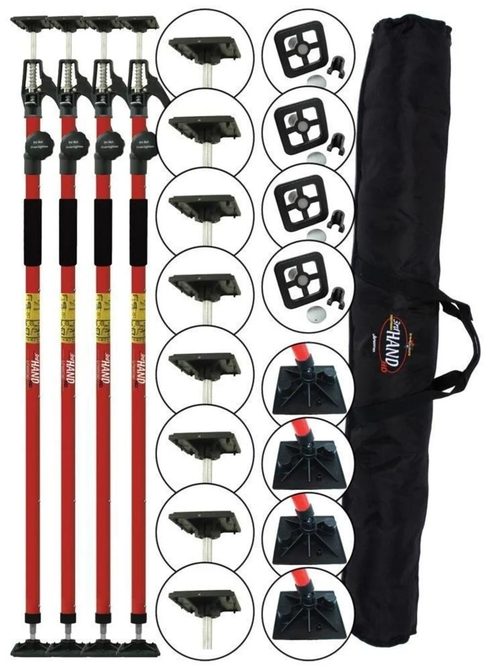 Fastcap 57 Inch to 12 Ft 3rd Hand HD Contractor Support Pole Kit with Storage Bag and Dust Barrier Accessories, large image number 1