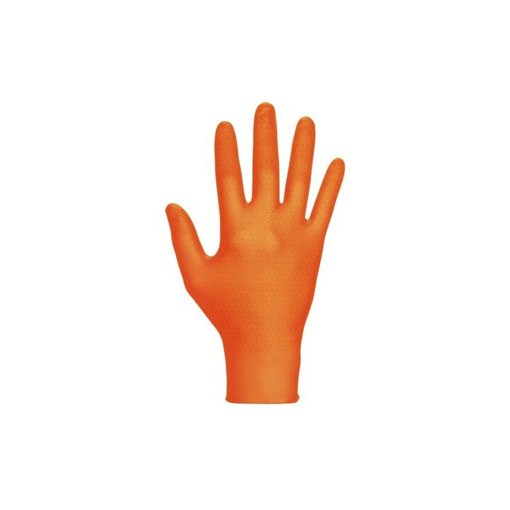 SAS Safety Nitrile Disposable Gloves, Orange, Medium 40ct, large image number 2