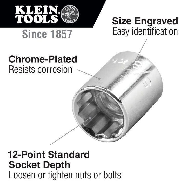 Klein Tools 3/8in Drive Socket Wrench Set 12pc, large image number 2