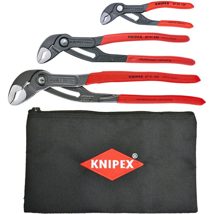 Knipex Cobra Pliers Set with Keeper Pouch 3pc