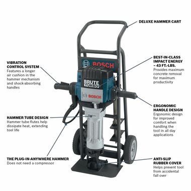 Bosch Brute Turbo Breaker Hammer with Deluxe Cart, large image number 1