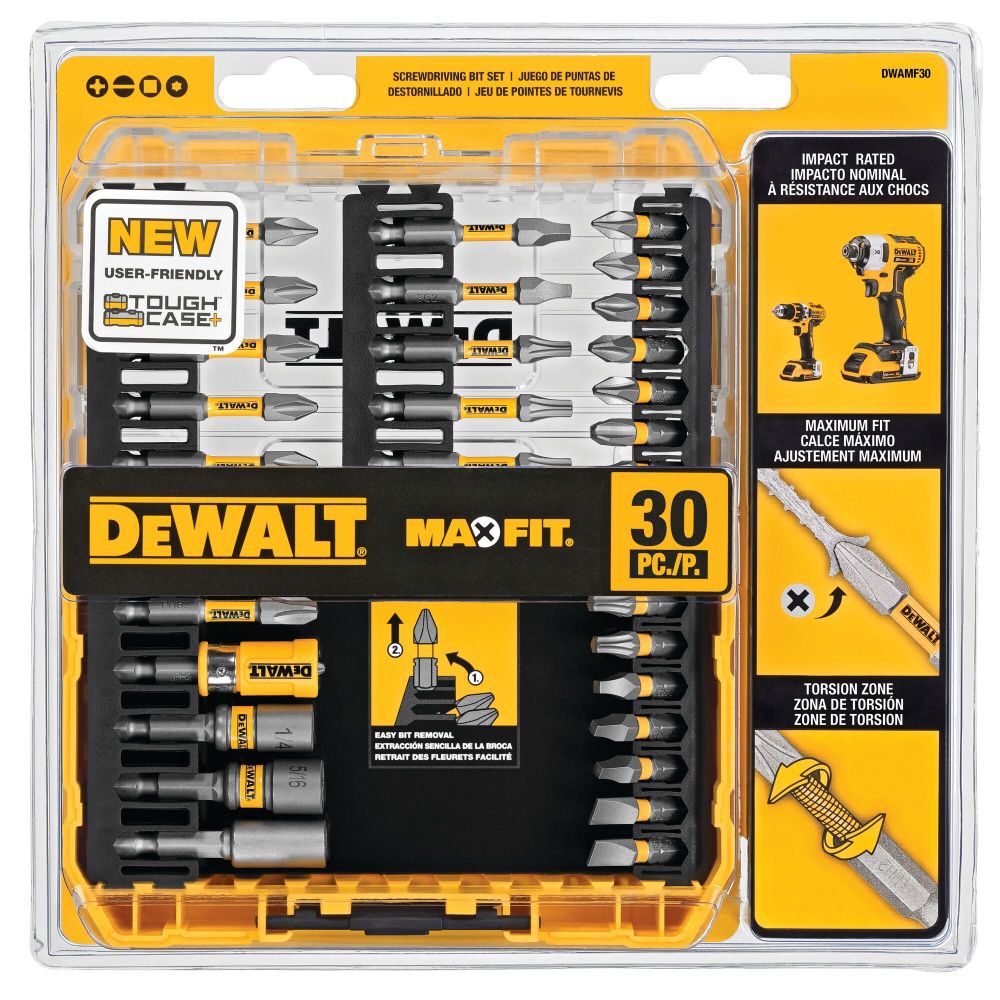 DEWALT MAX FIT Screwdriving Bit Sets with ToughCase+ System DWAMF30 - Acme  Tools