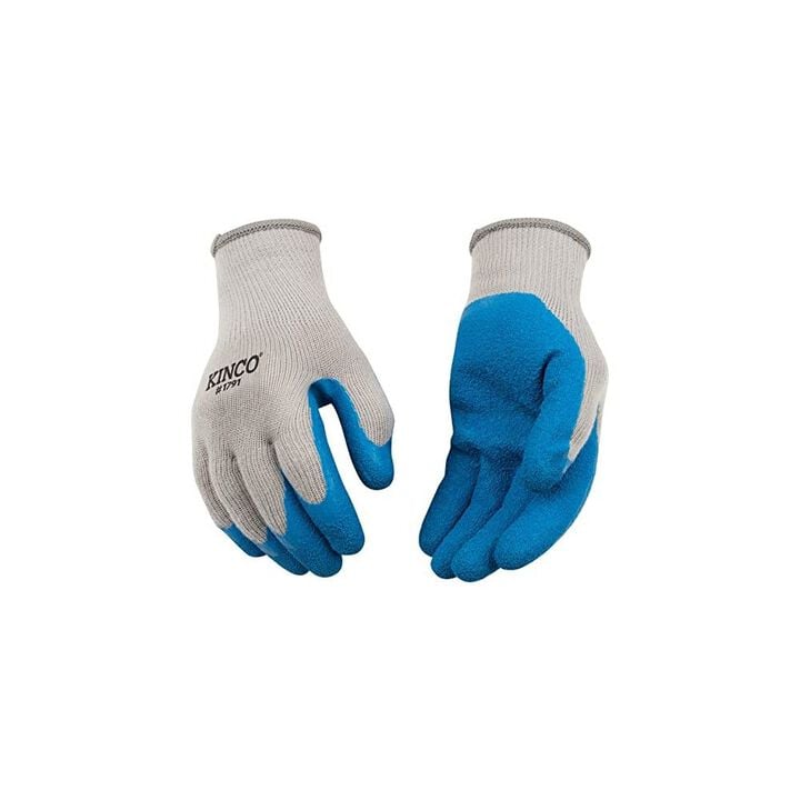 Kinco Gray/Blue Poly-Cotton Knit & Latex Palm Glove Small