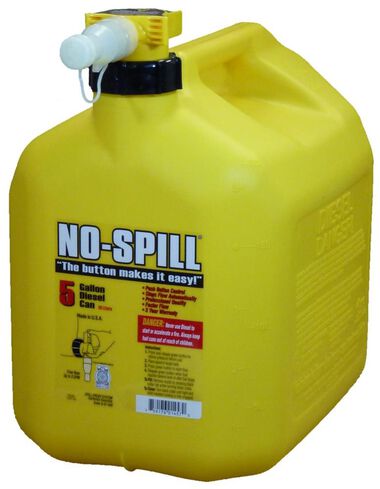 No Spill 5 Gal CARB Yellow Diesel Fuel Can, large image number 0