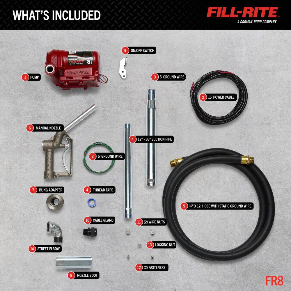Fill-Rite FR8 12V Fuel Transfer Pump with Nozzle, large image number 3