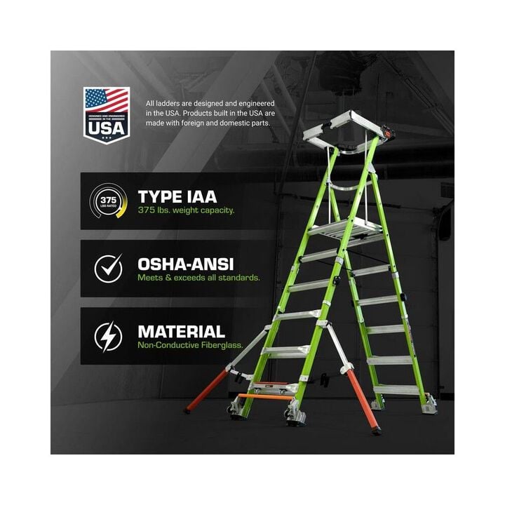 Little Giant Safety Adjustable Fortress 3-6 Ft Standard Grade ANSI IAA Step Ladder, large image number 7