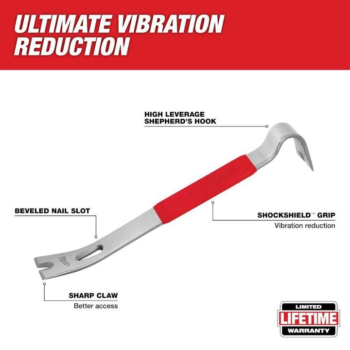 Milwaukee 15inch Pry Bar with SHOCKSHIELD Grip, large image number 1