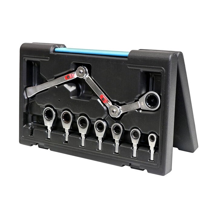 Allied International EXO-FIT 9-Piece SAE Extreme Access Ratcheting Wrench Set, large image number 3