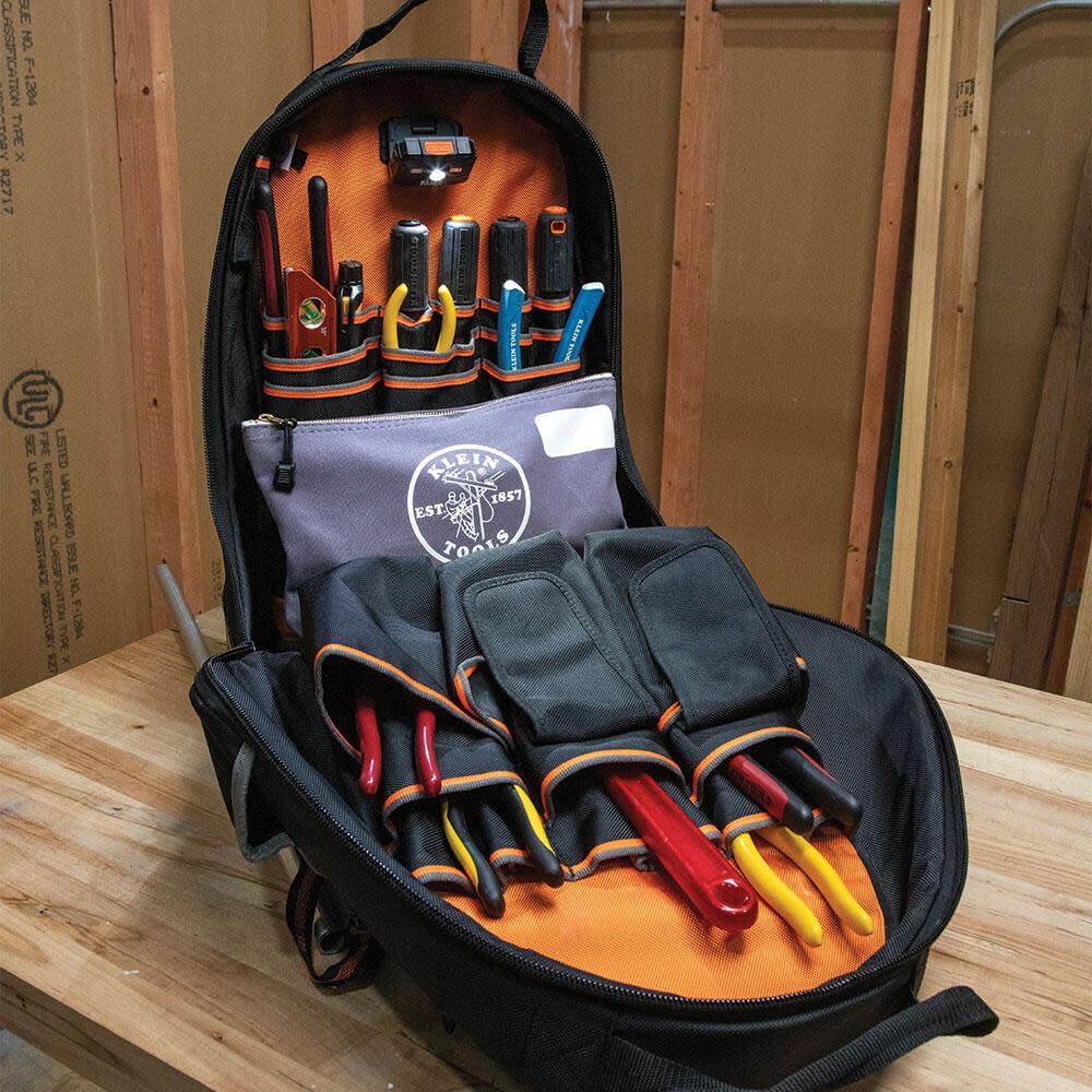 Klein Tools Canvas Zipper Bag with Divider, Gray 55578