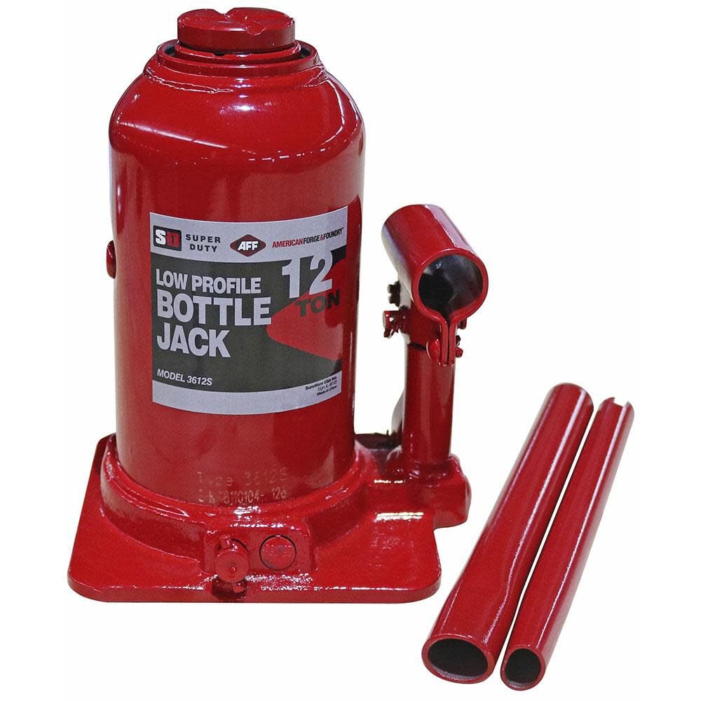 American Forge Super Duty 12 Ton Low Profile Hydraulic Bottle Jack Manual Welded Cylinder – 3612S