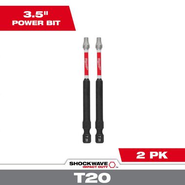 Milwaukee SHOCKWAVE Impact Bit 3 1/2inch T20 2pk, large image number 0