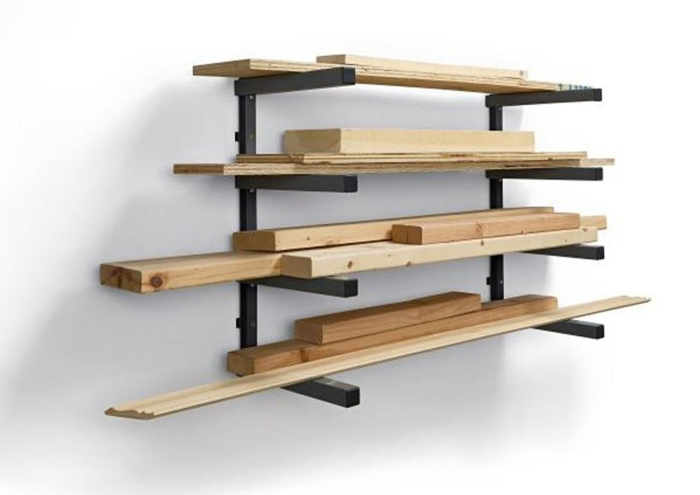 Bora Portamate Wall Mounted Storage Rack 4 Level Black/Gray, large image number 1