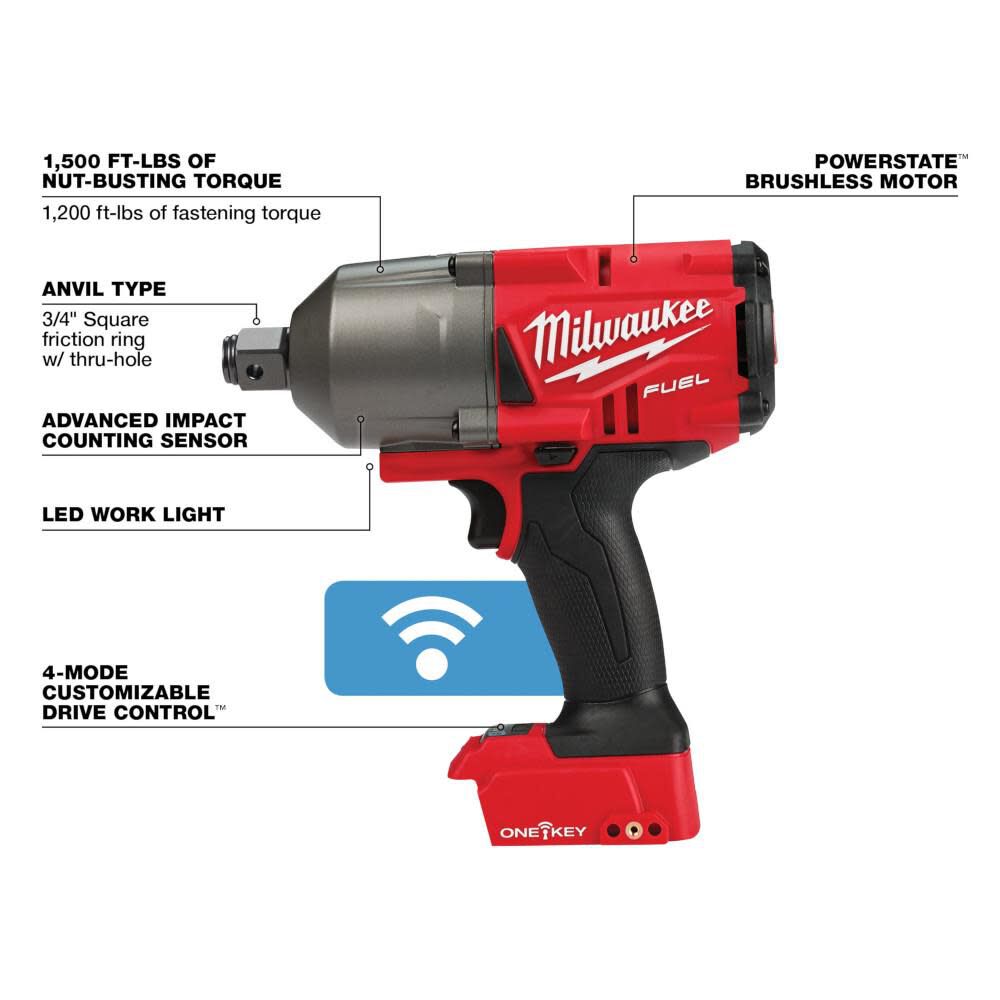 Milwaukee M18 FUEL with ONE-KEY High Torque Impact Wrench 3/4 in  