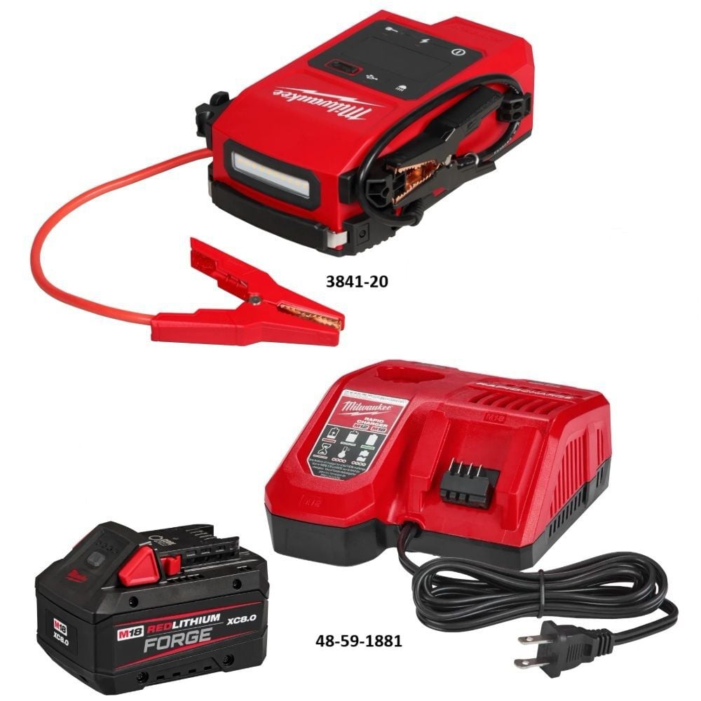 Milwaukee M18 Hotshot Jump Starter & Redlithium XC8.0 Starter Kit Bundle, large image number 2