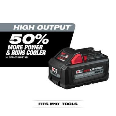 Milwaukee M18 REDLITHIUM HIGH OUTPUT XC 6.0Ah Battery Pack (2pk), large image number 1