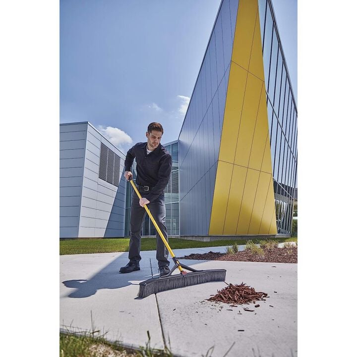 Rubbermaid 36in Black Polypropylene Medium Push Broom with Steel Handle, large image number 1