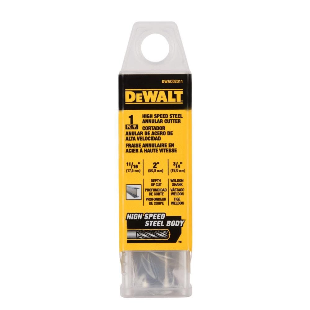 DEWALT Annular Cutter 11/16inX 2in HSS 3/4in Weldon, large image number 3