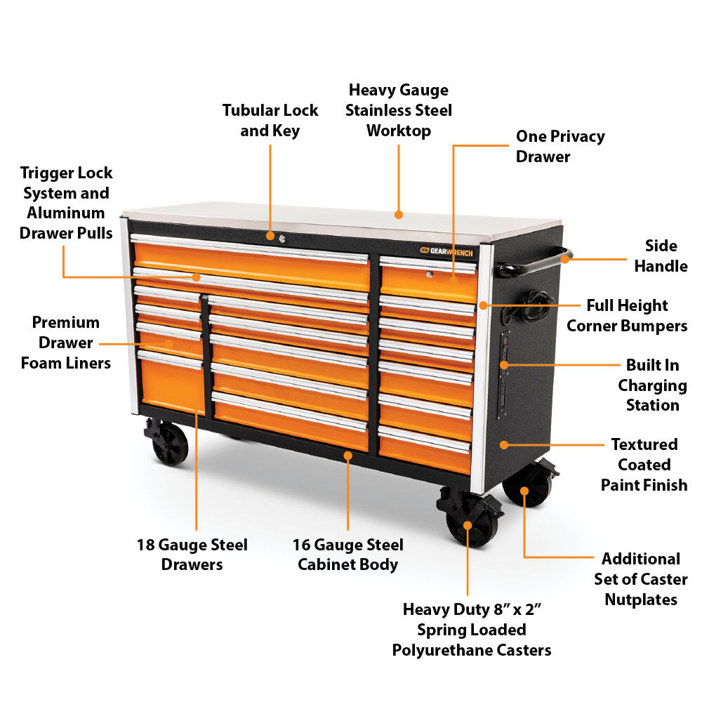 GEARWRENCH 72 in 18 Drawer Rolling Tool Cabinet with