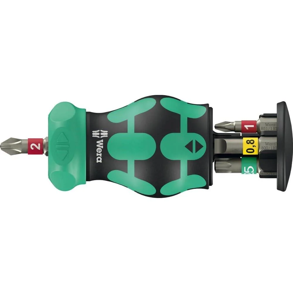 Wera Tools Kompakt Stubby Magazine RA1 Kraftform Screwdriver Bit Set, 6 Pieces, large image number 1