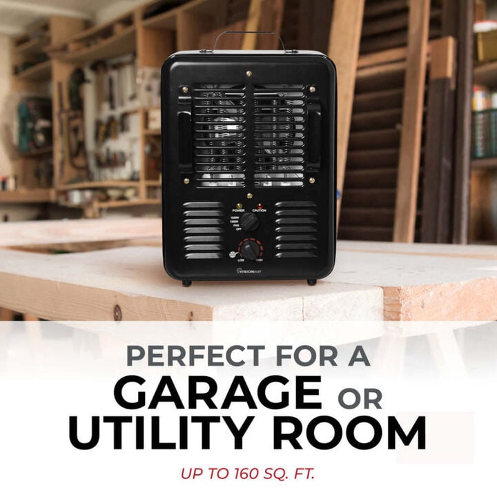 VisionAir 15 In. 1300/1500W 5120 Btu 160 Sq-Ft. Milkhouse Heater, large image number 1
