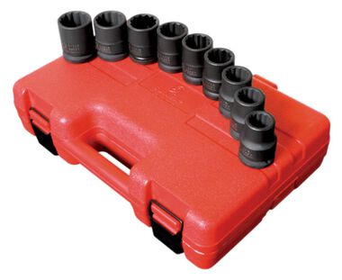 Sunex 9 pc. 3/4 In. Drive 12 Pt. SAE Thin Wall Impact Socket Set, large image number 0