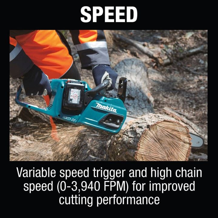 Makita 18V X2 (36V) LXT Lithium-Ion Brushless Cordless 14in Chain Saw Kit (5.0Ah), large image number 7