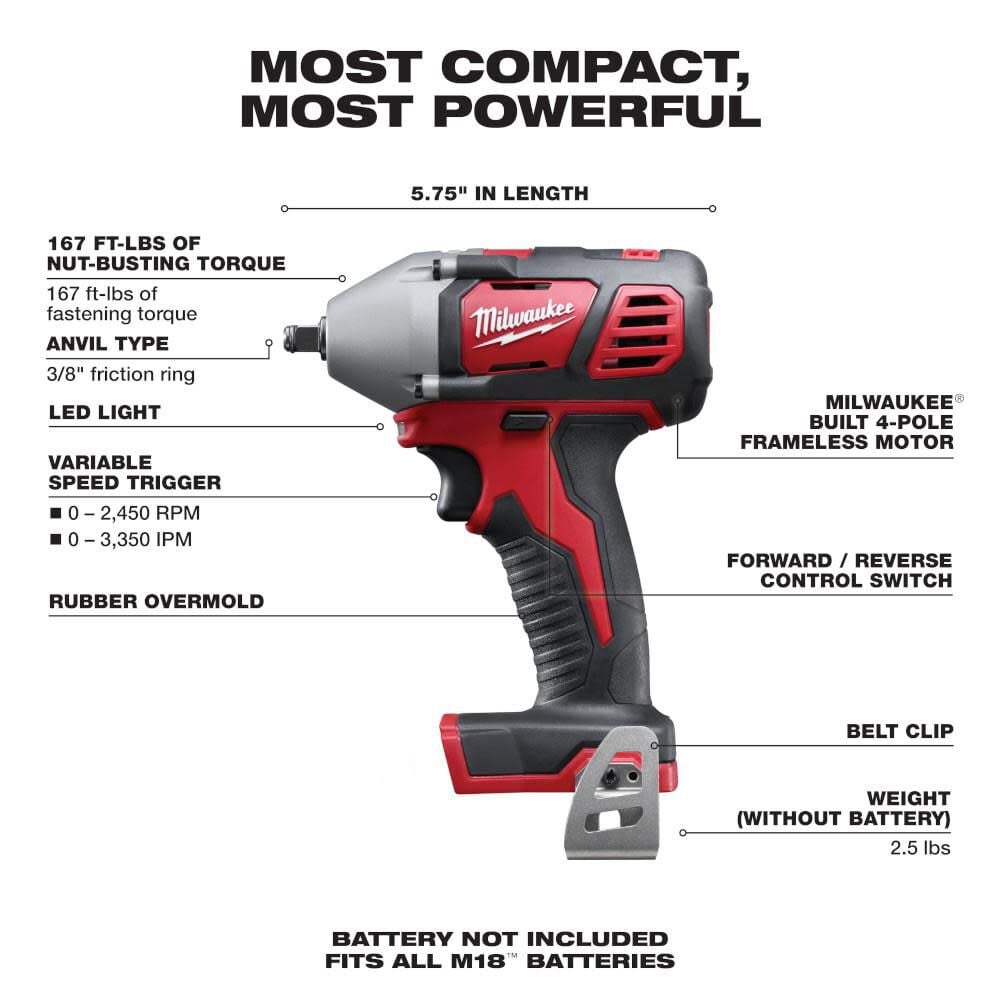 Milwaukee M18 3 8 In Impact Wrench Bare Tool 2658 20 Sansujyuku sansujyuku.com