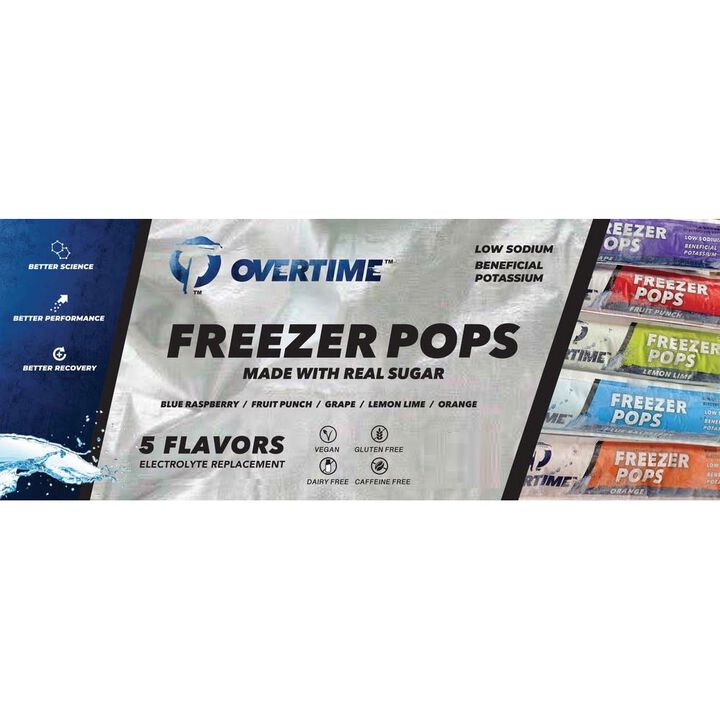 Overtime 3 Oz Variety Pack Electrolyte Replacement Freezer Pop, 150qty