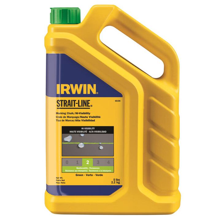 Irwin 5lb Green Chalk Hi Vis Pack of 4, large image number 1