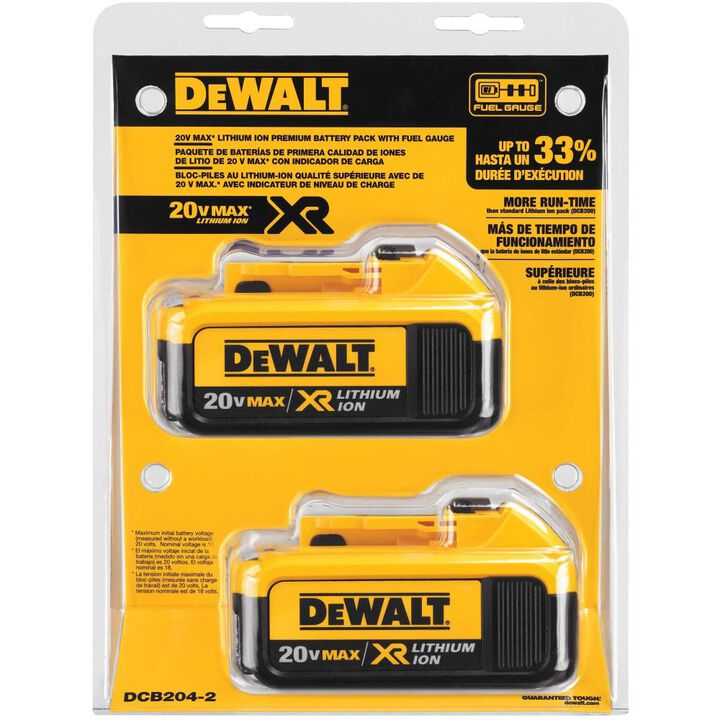 DEWALT 20V MAX 20V 4Ah Lithium Ion Power Tool Battery Pack with Fuel Indicator (2 Pack), large image number 5